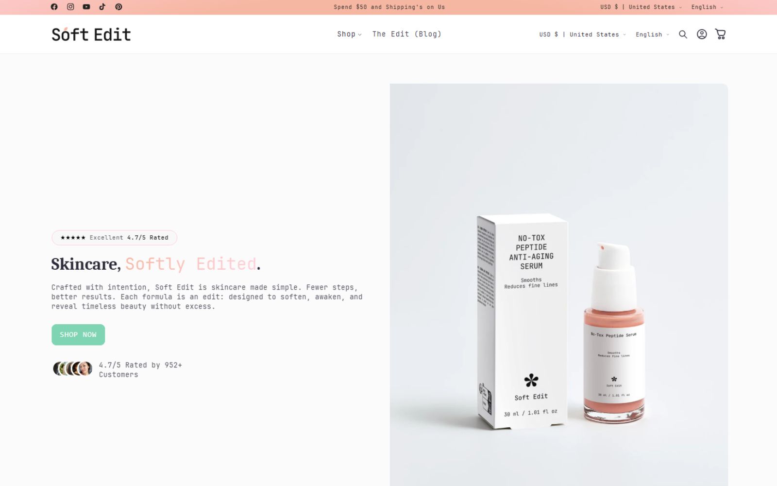 Soft Edit Skin product and commerce project cover